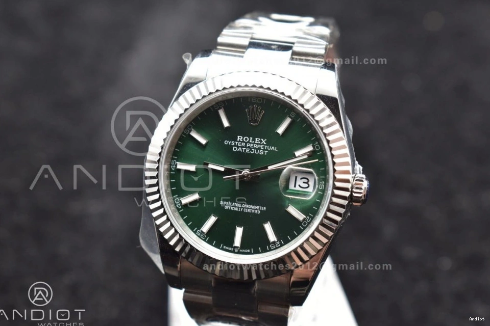 1:1 Dial Bracelet Green Steel 126334 on DateJust 904L Oyster Sundust Edition SA3235 DIWF Best 41 1108